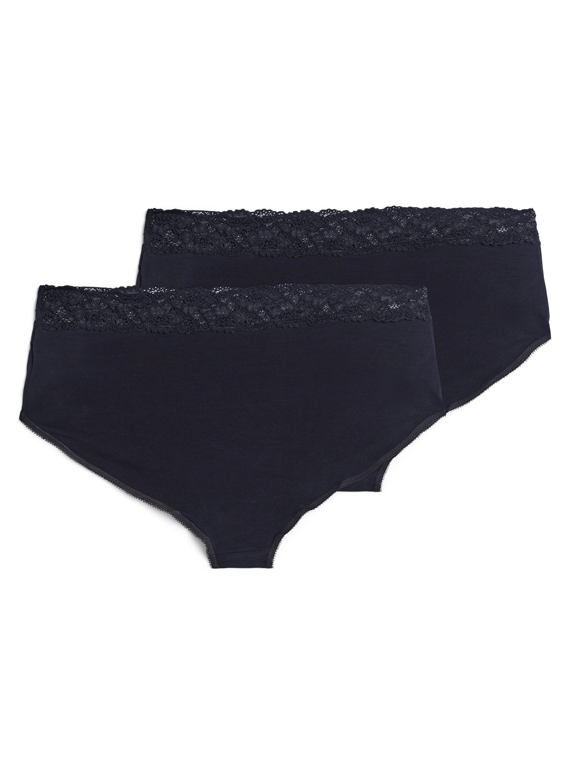 2-pack cotton briefs with lace