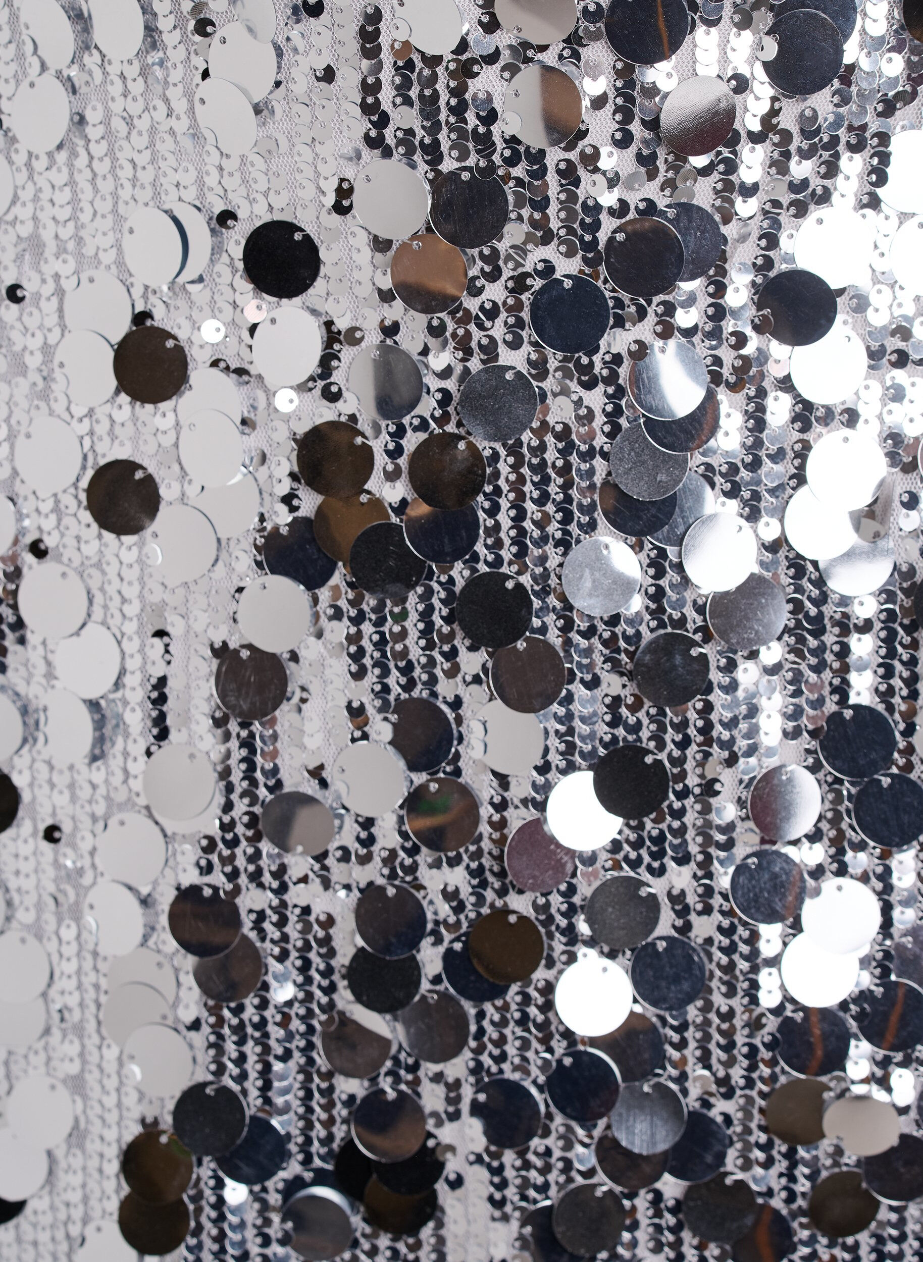 ZizzifashionShort sequin skirt with an elasticated waistband, Silver, Packshot image number 2