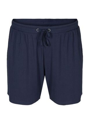 Shorts in ribbed fabric with pockets, Navy Blazer, Packshot image number 0