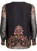 Blouse with paisley print and sheer sleeves, Black, Packshot image number 1