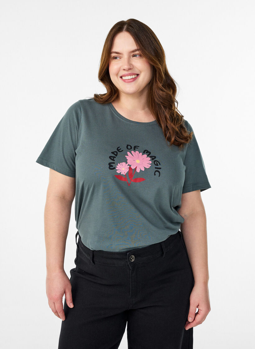FLASH - T-shirt with print, Green, Model image number 0