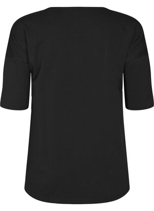 Blouse with half sleeves, Black, Packshot image number 1