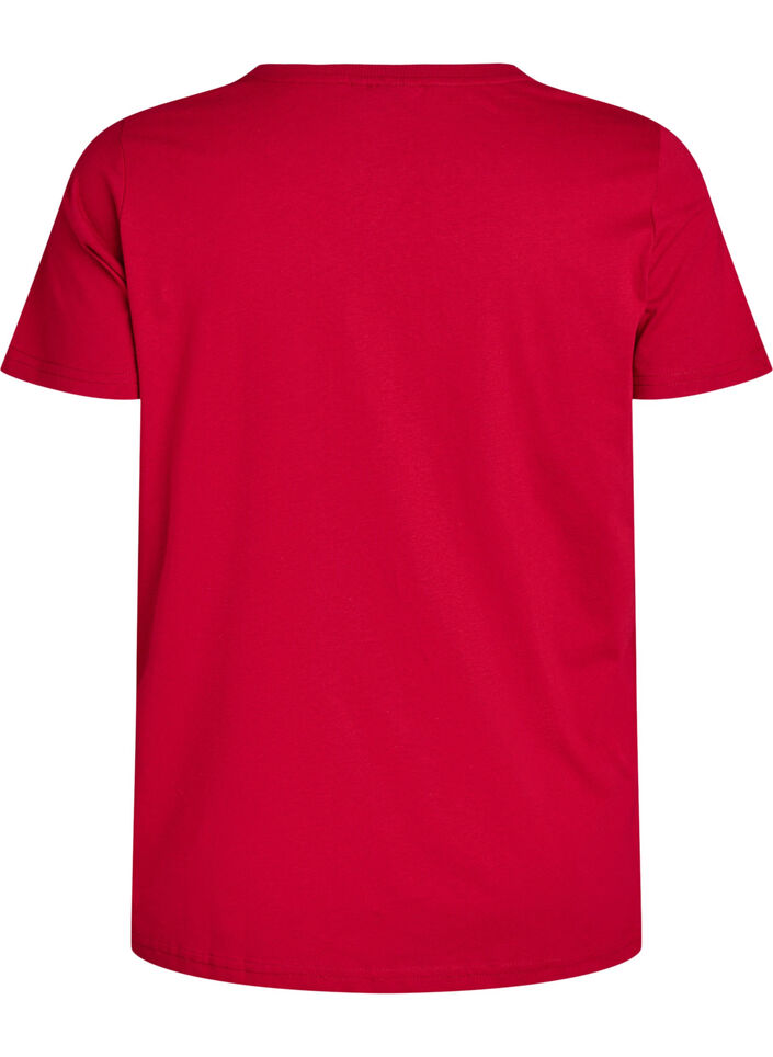 Christmas t-shirt in organic cotton, Red, Packshot image number 1