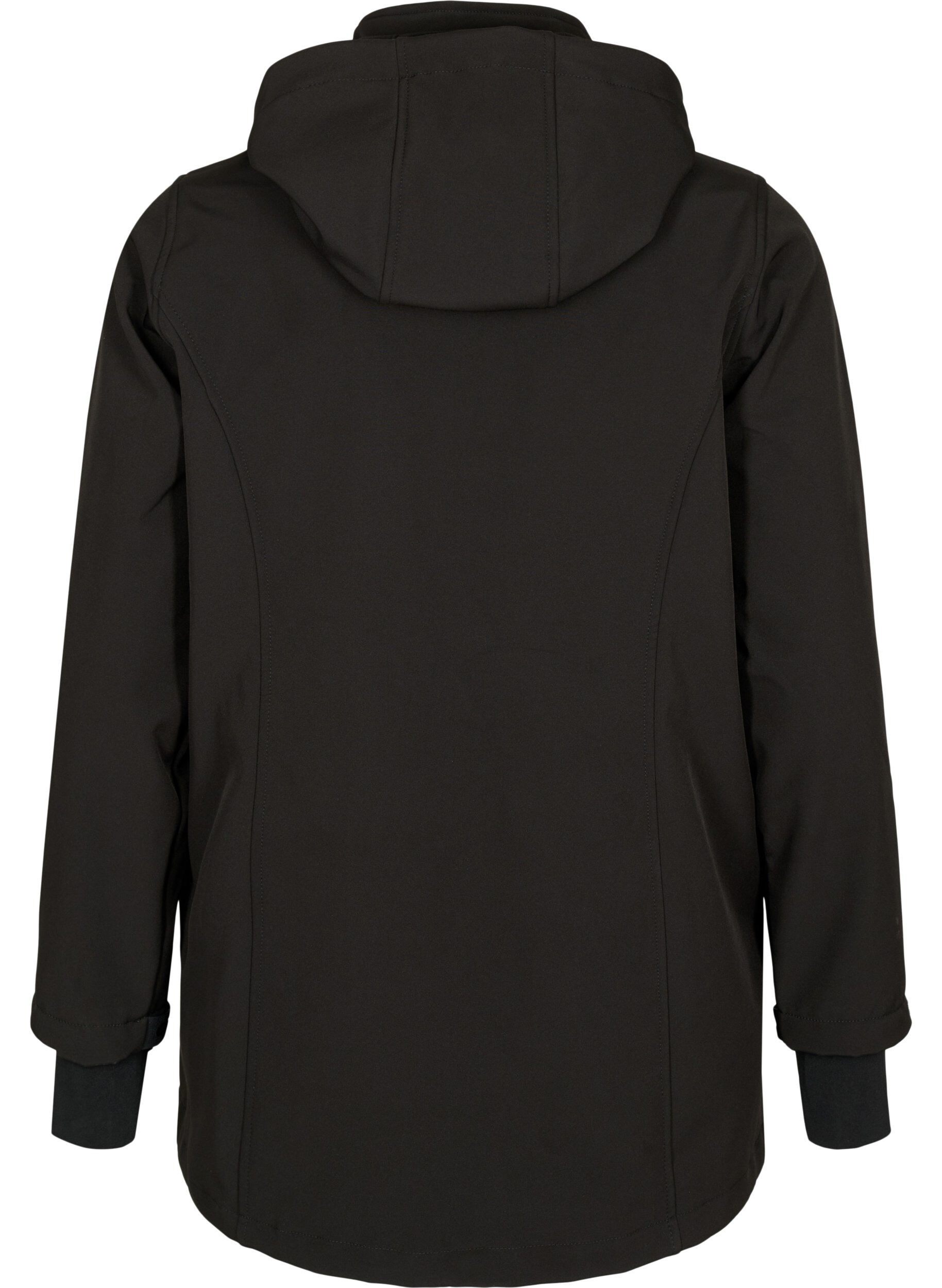 ZizzifashionShort softshell jacket with detachable hood, Black, Packshot image number 1