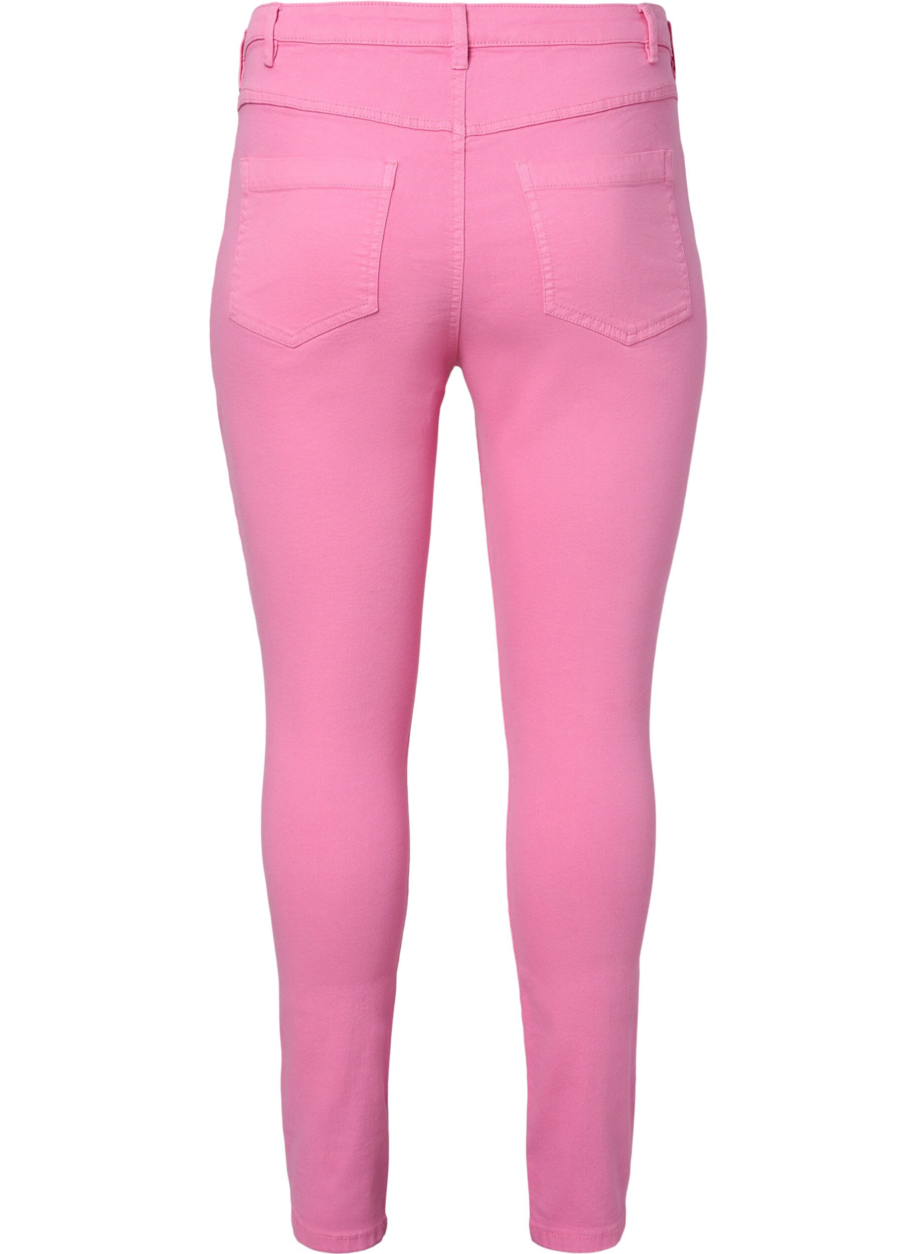 Zizzifashion High waisted Amy jeans with super slim fit, Rosebloom, Packshot image number 1