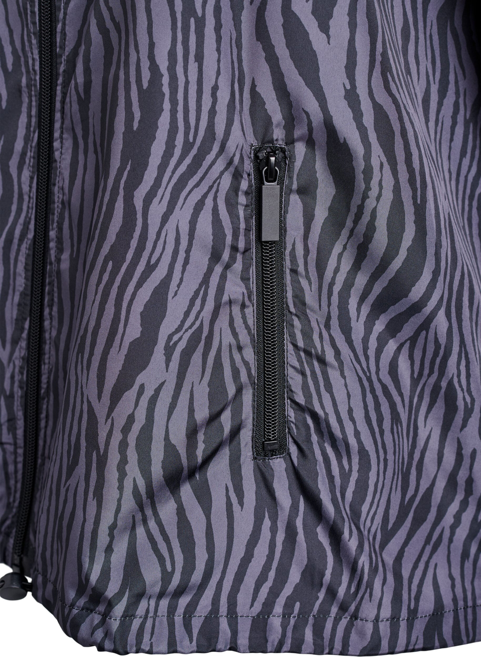 Zizzifashion Running jacket with a high neck and adjustable hem, Grey, Packshot image number 3