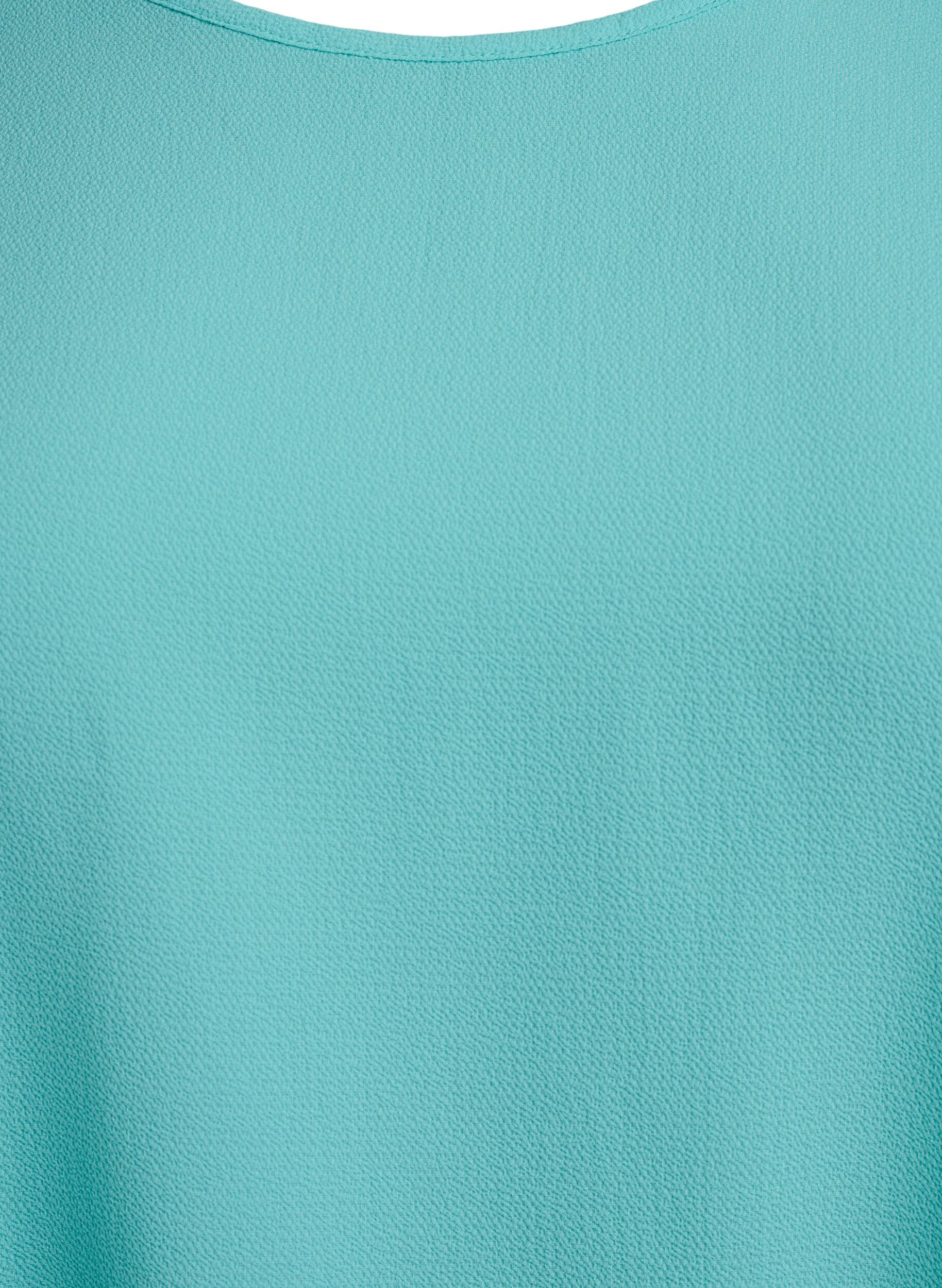Zizzifashion Blouse with short sleeves and a round neckline, Light Blue, Packshot image number 2