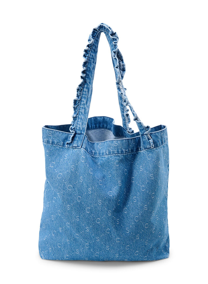 Denim shopping bag, Light Blue Denim, Packshot image number 0