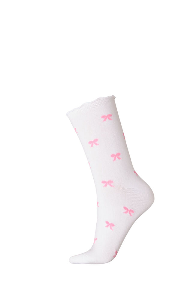 Cotton socks with patterns, White, Packshot image number 0