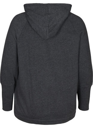 Sweatshirt with a drawstring hem, Black Mel., Packshot image number 1