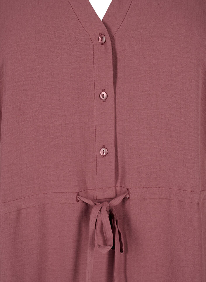 Short sleeve dress with tie waist, Rose Brown, Packshot image number 2