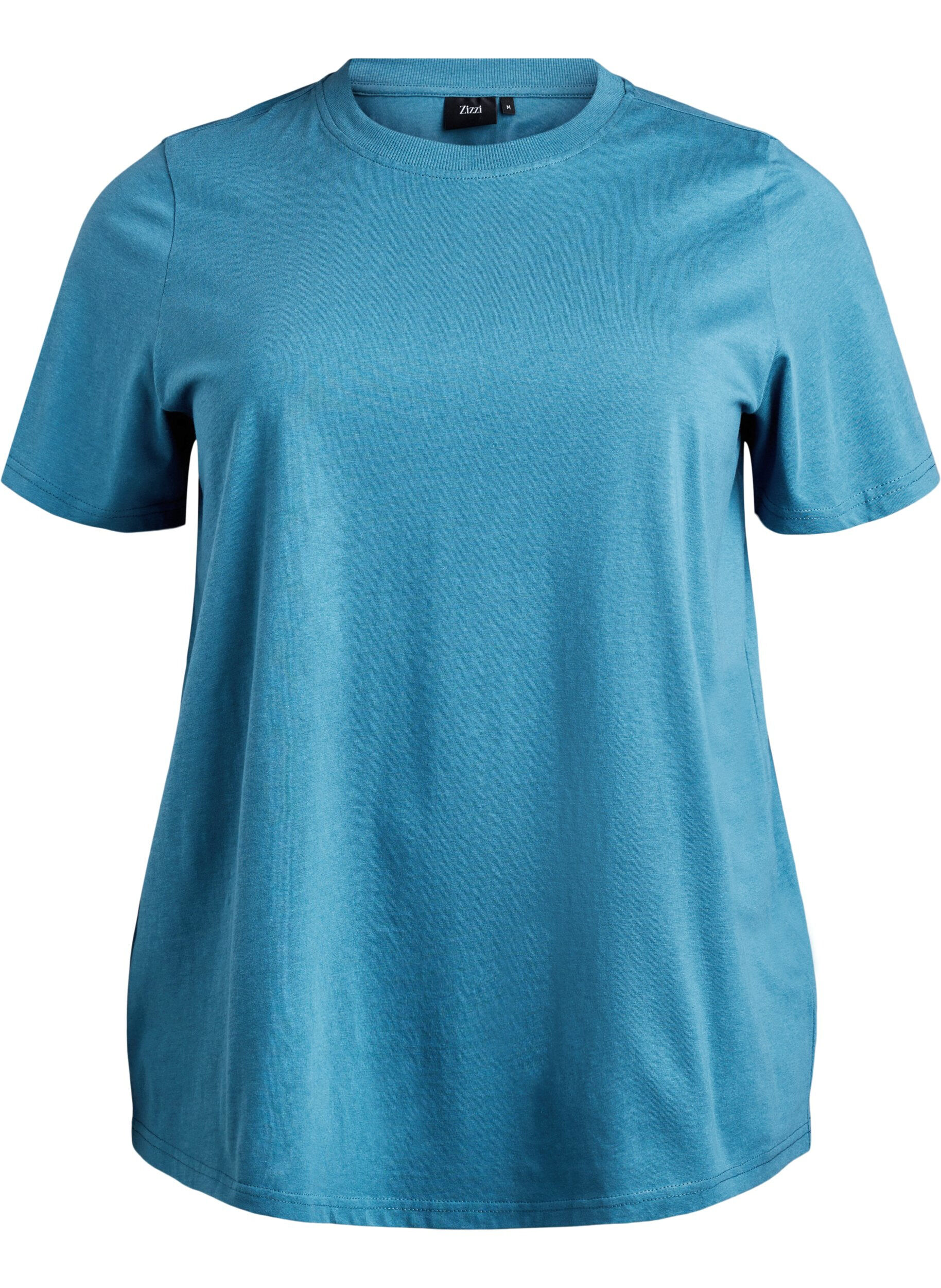 Zizzifashion Basic cotton T-shirt with round neck, Grey, Packshot image number 0