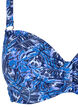 Bikini top with underwire and pattern, Blue, Packshot image number 2