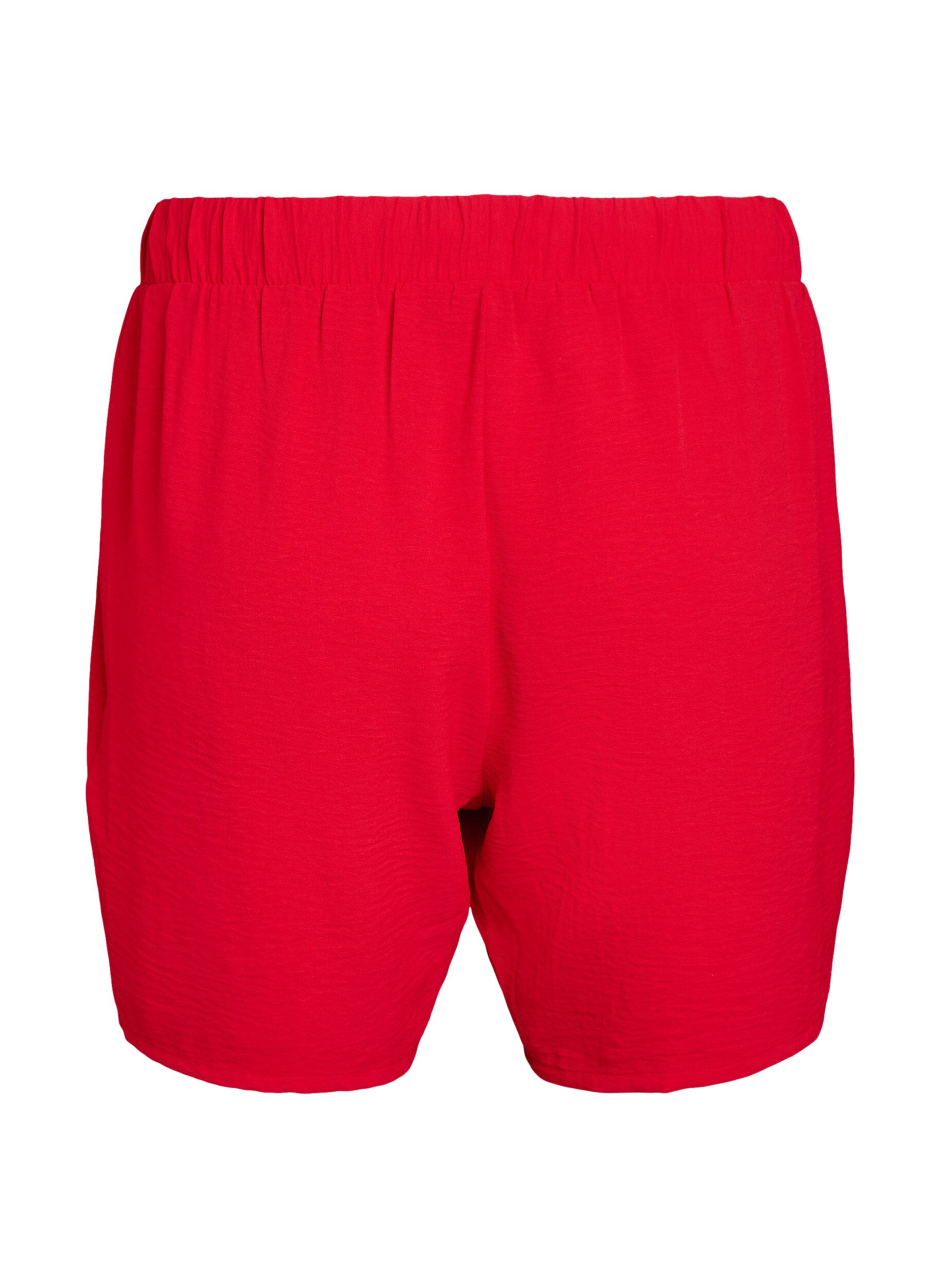 Zizzifashion Shorts with pockets and elastic waistband, Red, Packshot image number 1