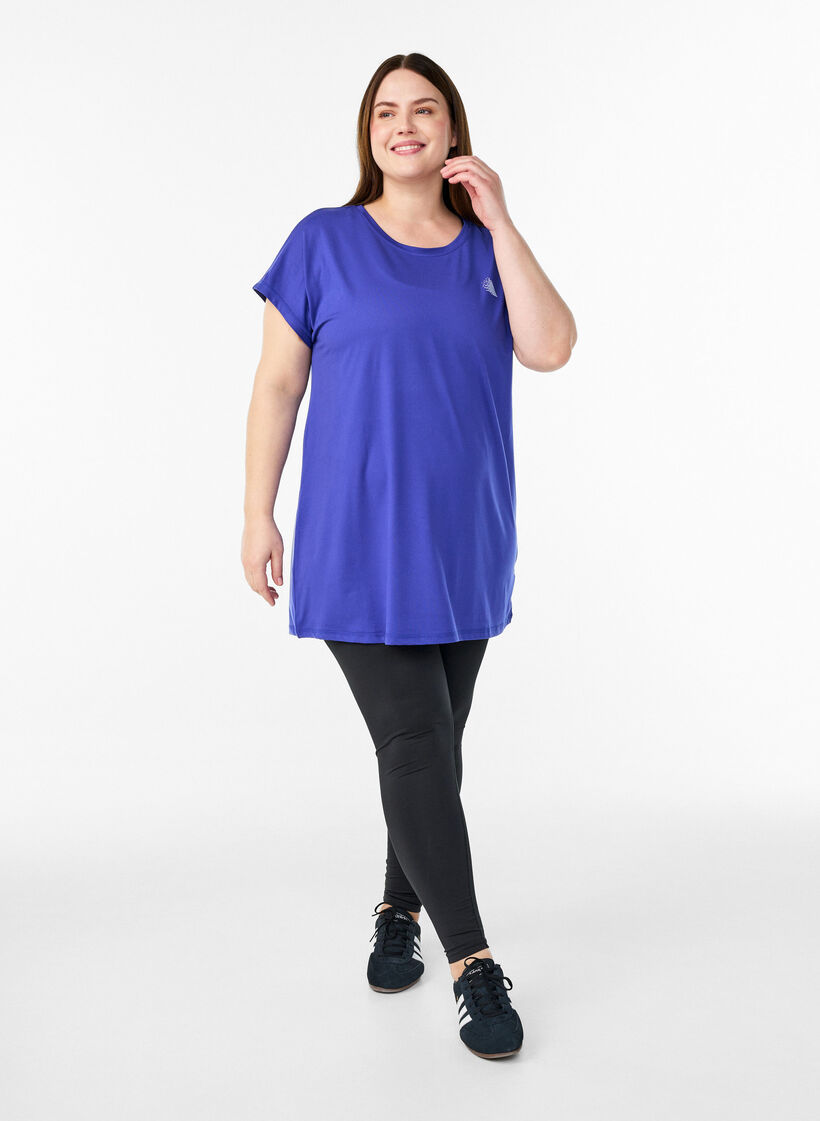 Long training t-shirt, Purple, Model image number 1