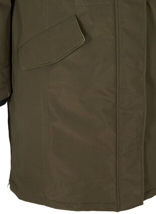 Waterproof winter jacket with a hood and pockets, Forest Night, Packshot image number 3