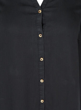 Lyocell dress with buttons, Black, Packshot image number 2