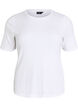 Basic ribbed t-shirt with a round neck, White, Packshot image number 0