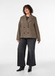 Short checked coat with double-breasted button fastening, Brown, Model image number 1