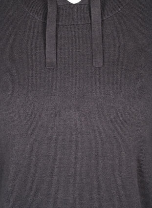 Mottled knitted sweater with hood, Dark Grey Melange, Packshot image number 2