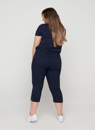 Close-fitting capris with slits, Night Sky, Model image number 1