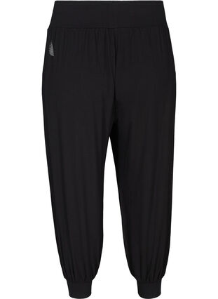 Loose exercise trousers in viscose with pockets, Black, Packshot image number 1