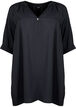Viscose tunic with 3/4 sleeves, Black, Packshot image number 0