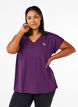 Loose training t-shirt with v-neck, Purple, Model image number 0