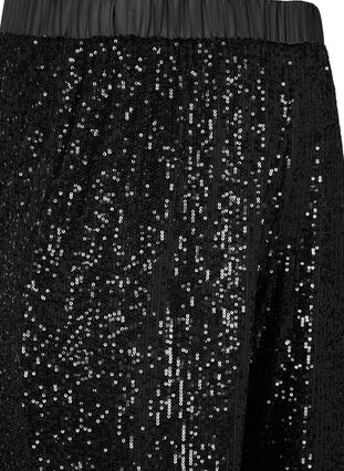 Sequin trousers with elastic waistband, Black, Packshot image number 2