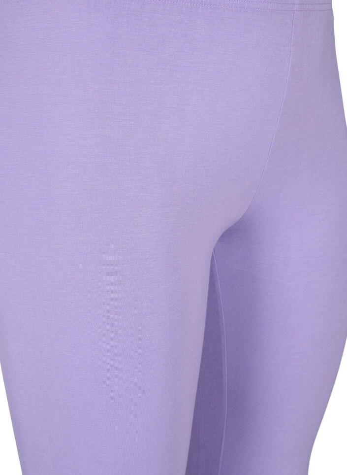 Basic 3/4-length viscose leggings, Purple, Packshot image number 2