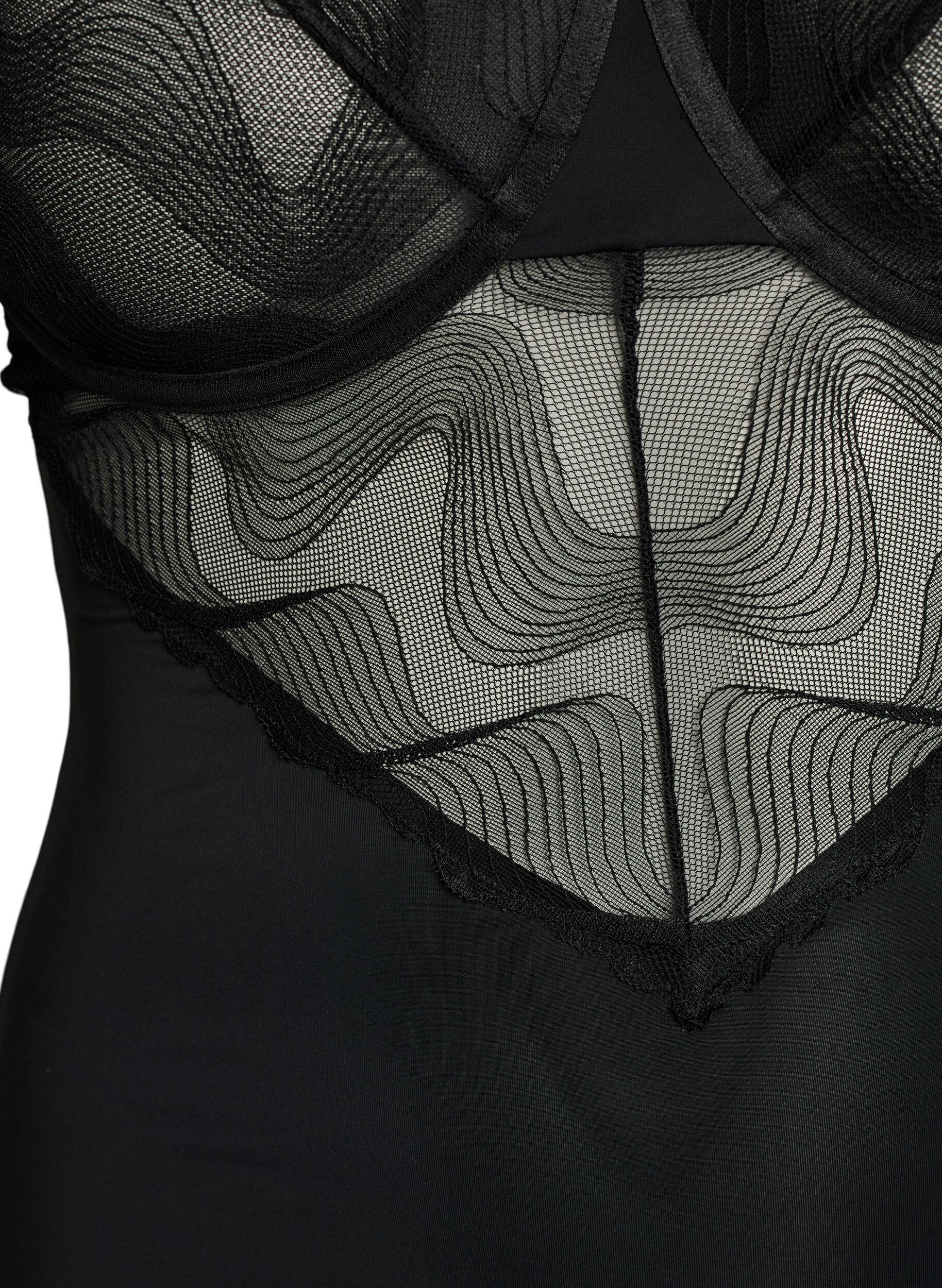 Zizzifashion Body with underwire and lace detail, Black, Packshot image number 2