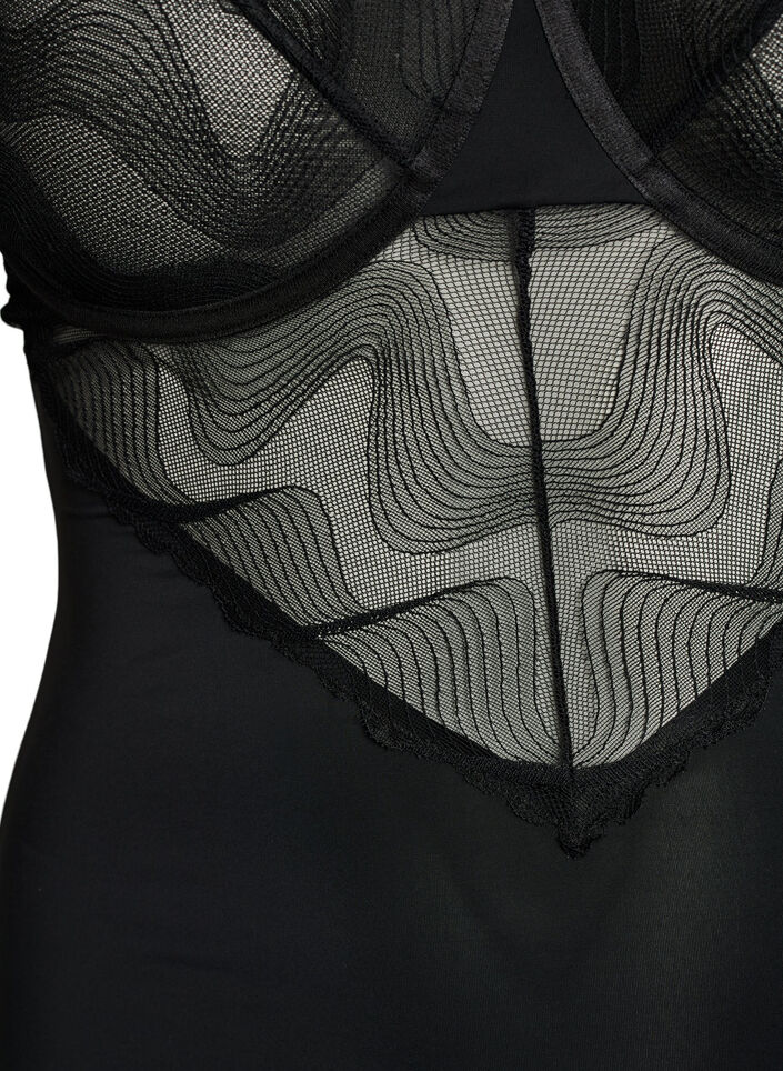 Body with underwire and lace detail, Black, Packshot image number 2