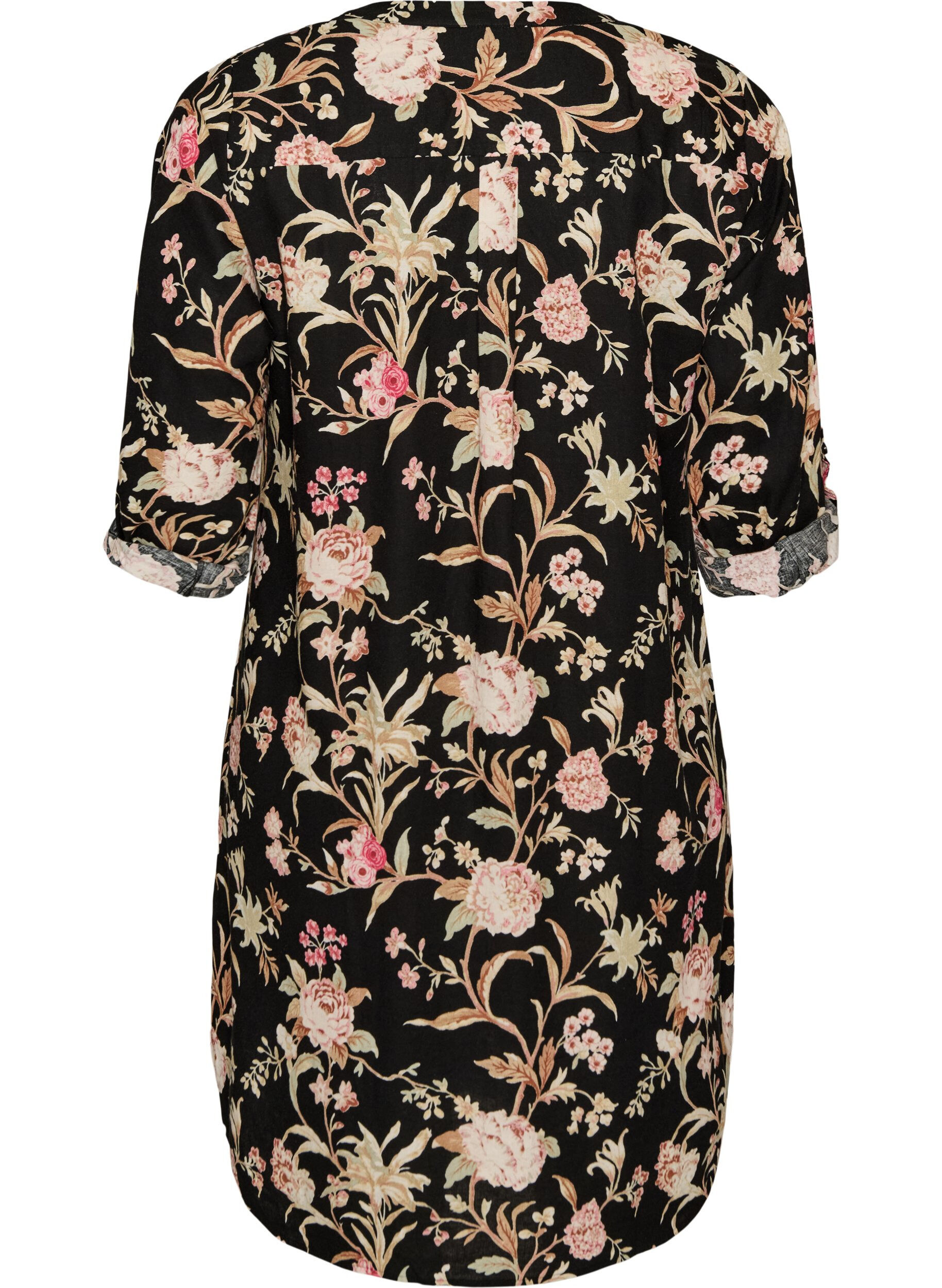 ZizzifashionLong shirt in linen and viscose, Black, Packshot image number 1