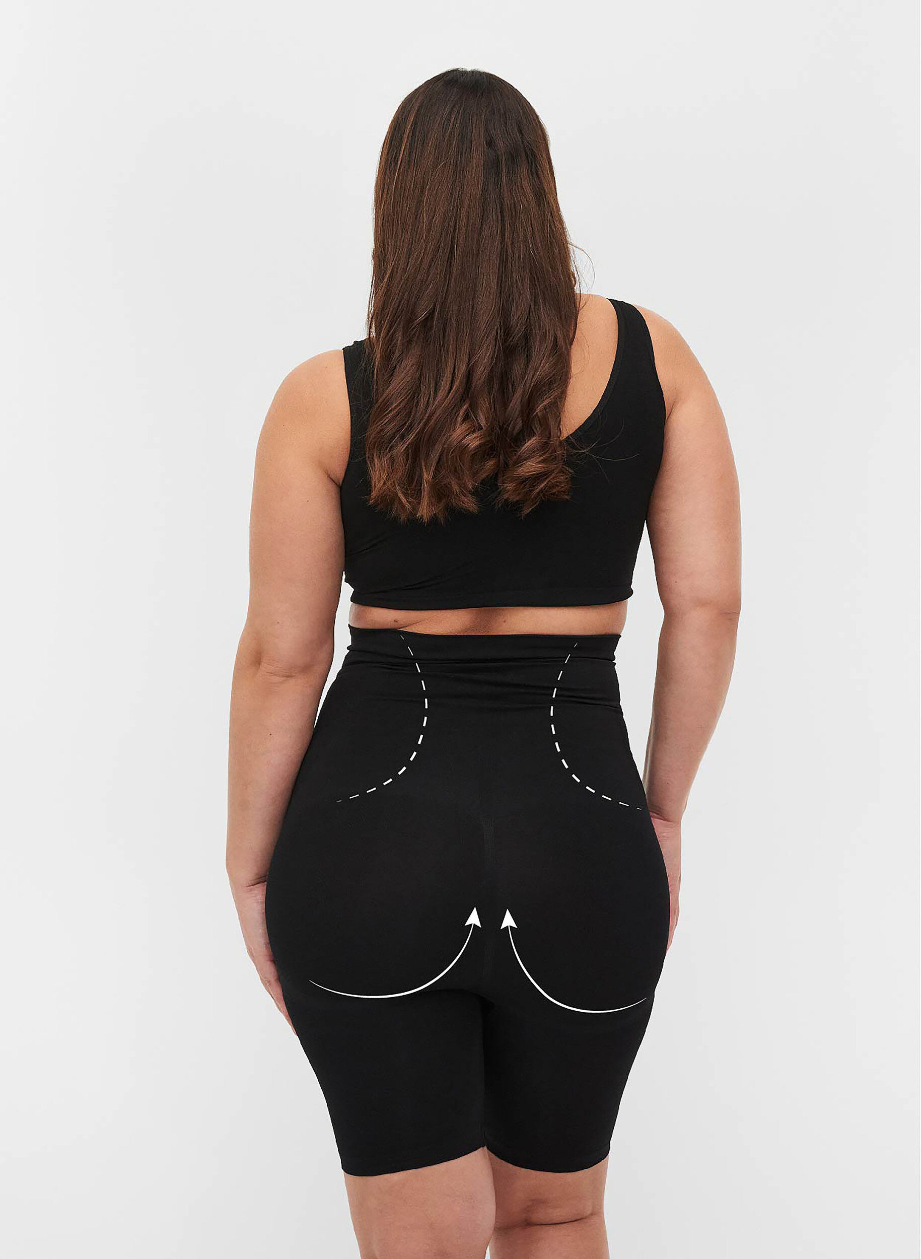 ZizzifashionHigh waisted shapewear shorts, Black, Model image number 1