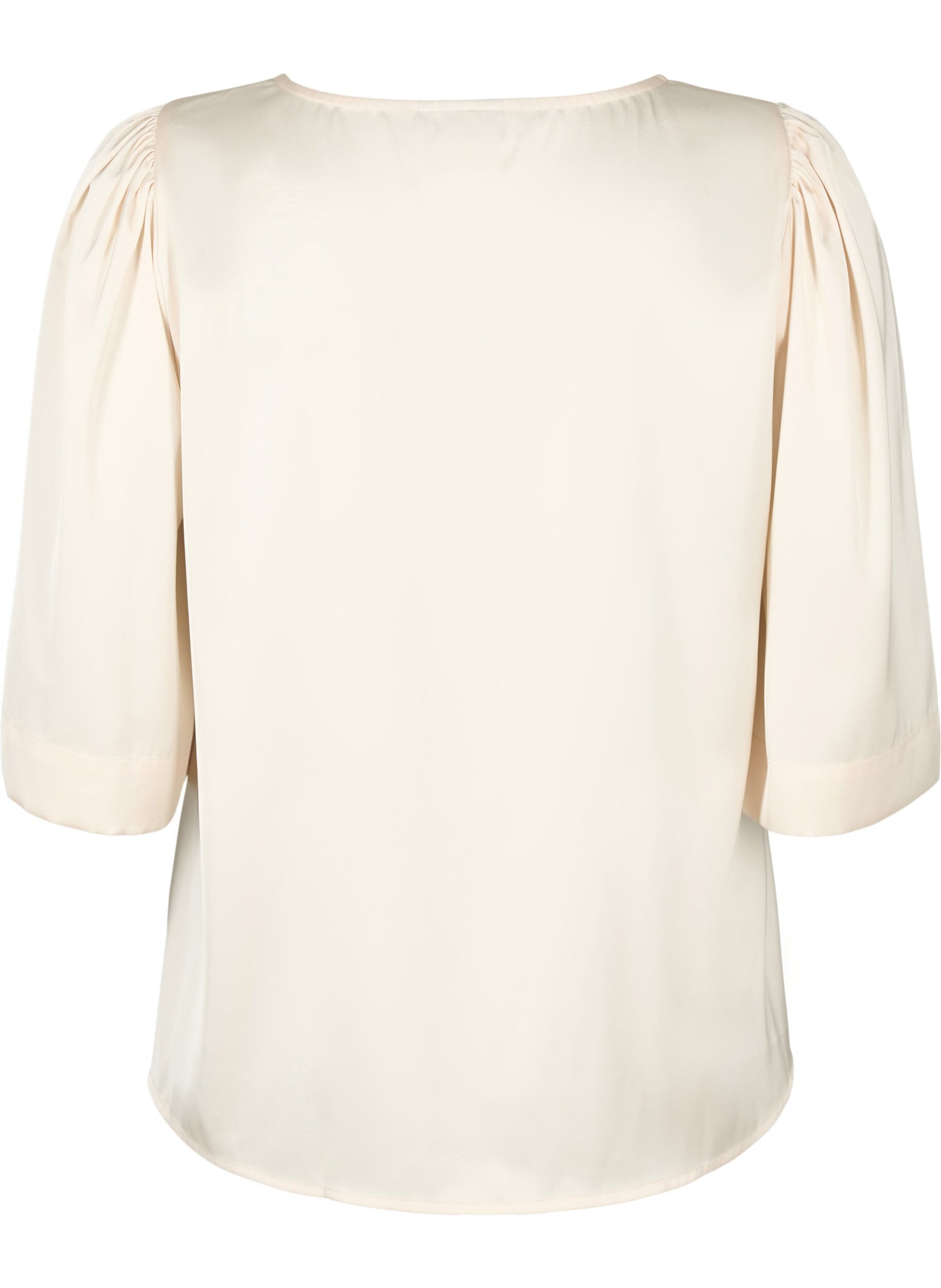Zizzifashion Satin blouse with half-length sleeves, Champagne, Packshot image number 1