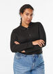Polo shirt in soft rib with long sleeves, Black, Model image number 0
