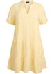 Short A-line dress in cotton muslin, Yellow, Packshot image number 0