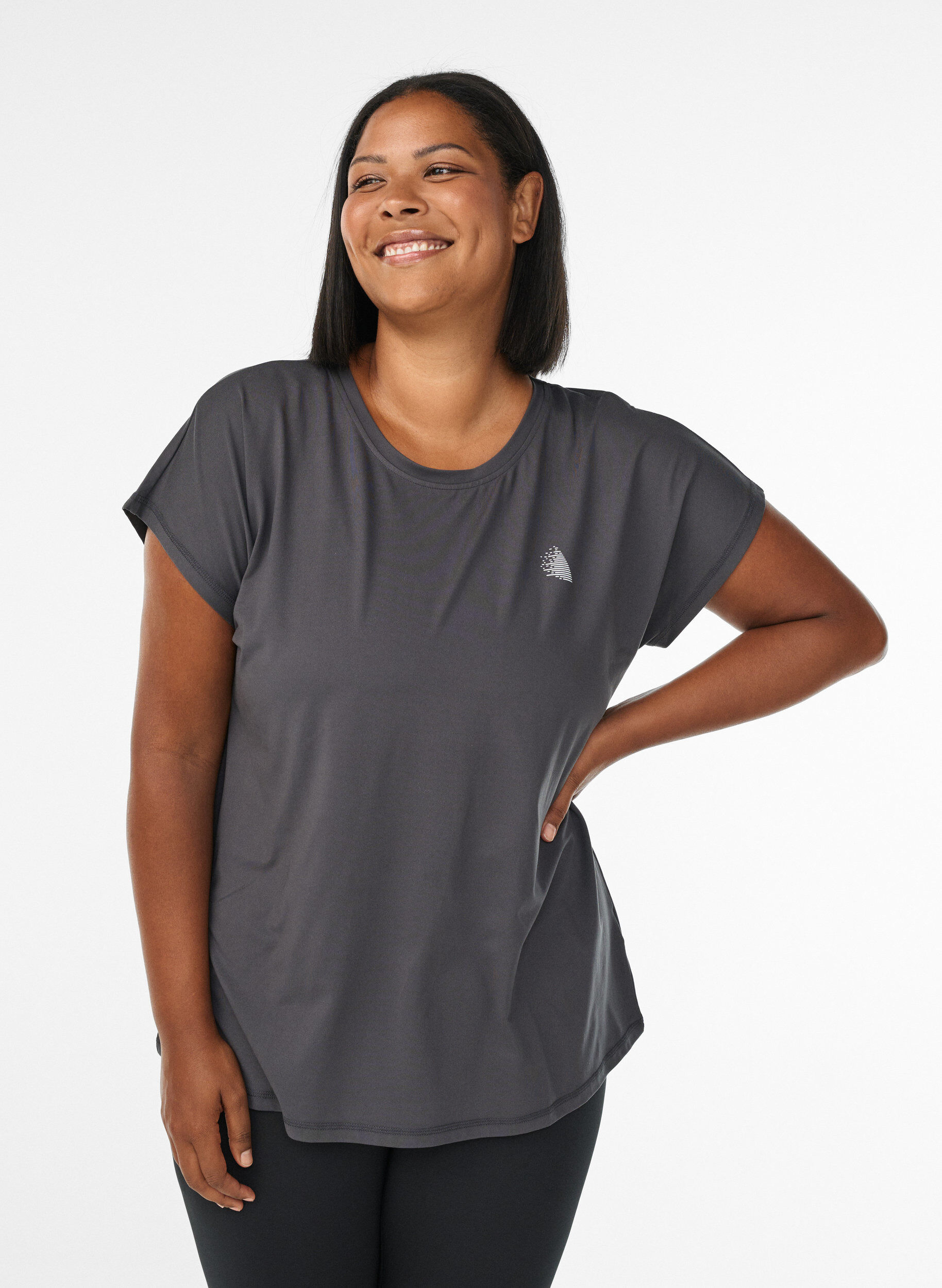 ZizzifashionSolid-coloured training T-shirt, Dark Grey, Model image number 0