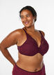 Padded lace bra with underwire, Red, Model image number 0