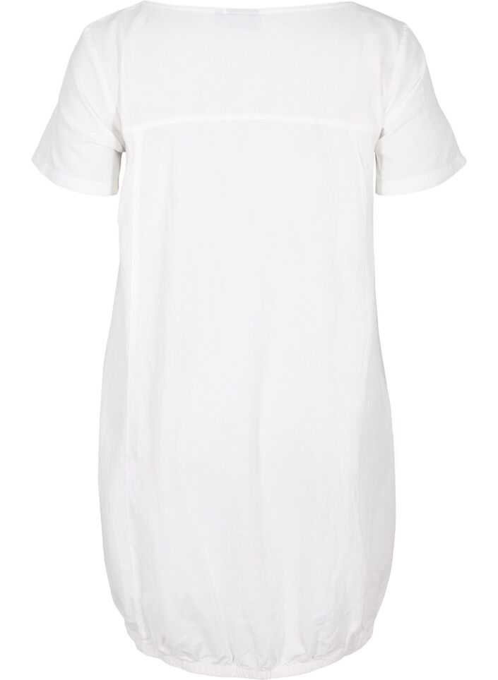 Short-sleeved cotton dress, White, Packshot image number 1