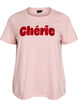 Organic cotton T-shirt with front print, Rose, Packshot image number 0