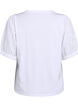 T-shirt with broderie anglaise sleeves, White, Packshot image number 1