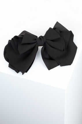 Hair clip with a large bow, Black, Packshot image number 2