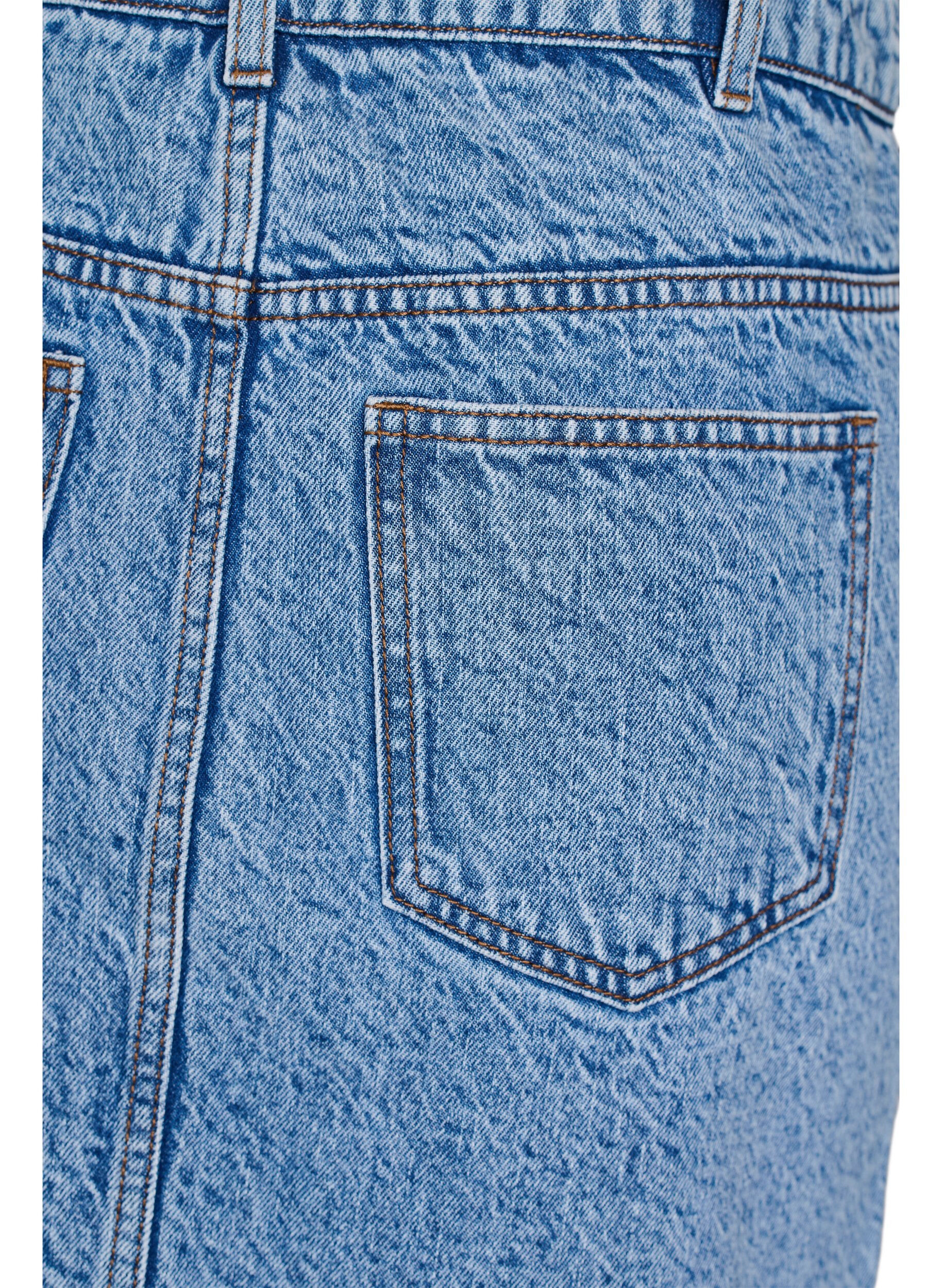Zizzifashion Short denim skirt with pockets, Light Blue, Packshot image number 3