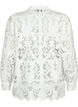 Long-sleeved lace shirt blouse, White, Packshot image number 1