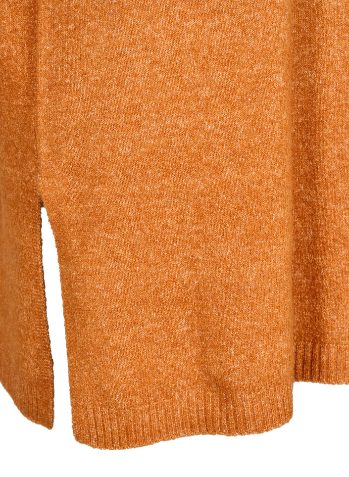 Long knitted blouse with long sleeves, Autumnal Mel., Packshot image number 3