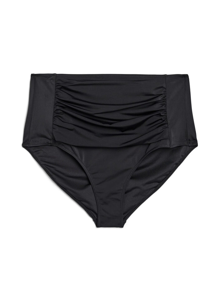 High waisted bikini bottom, Black, Packshot image number 0