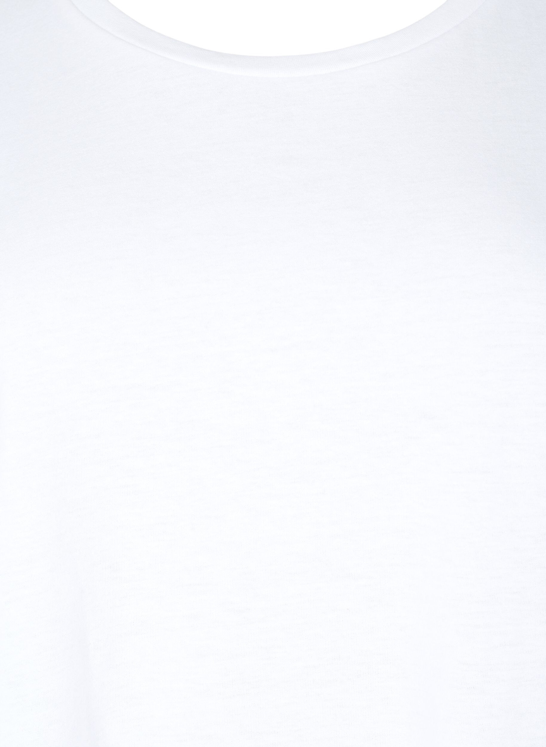 Zizzifashion Short sleeved cotton blend t-shirt, White, Packshot image number 2