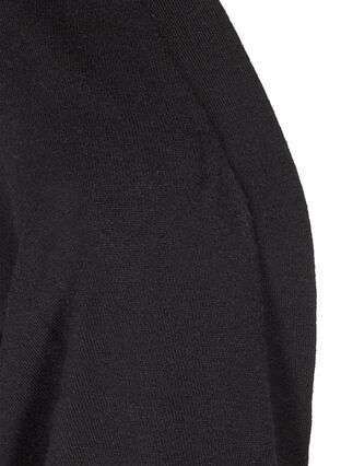 Knit cardigan with slits and rib, Black, Packshot image number 2