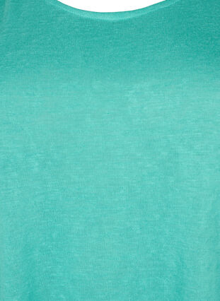 Top with structure and round neckline, Turquoise, Packshot image number 2